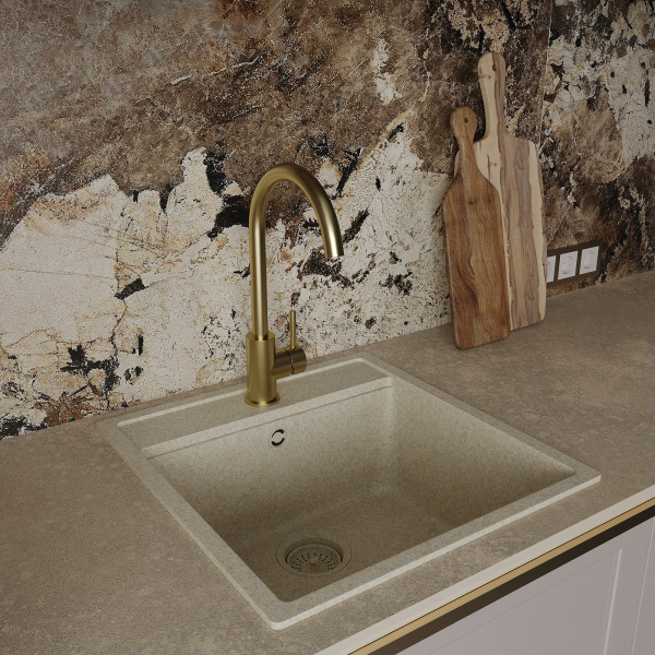 Кухонный смеситель Oliveeka OL-963002-BG, золотой матовый