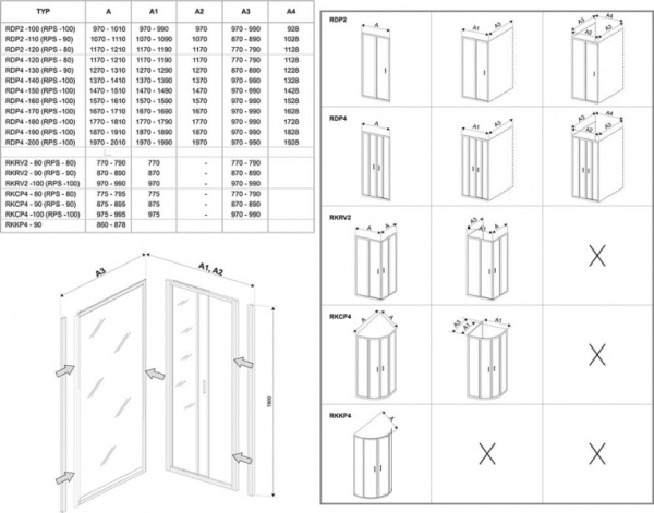 Душевая стенка Ravak Rapier RPS-100 9RVA0U00Z1