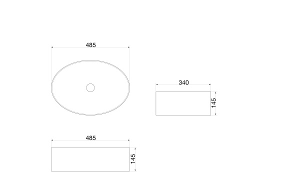 Раковина накладная (48,5х34) SantiLine SL-1075