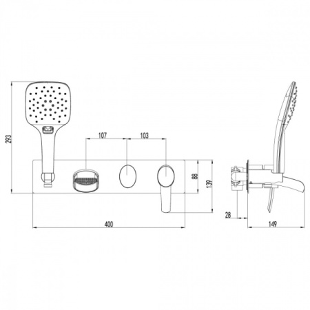 Смеситель для ванны с душем Lemark Atlantiss (LM3224C)
