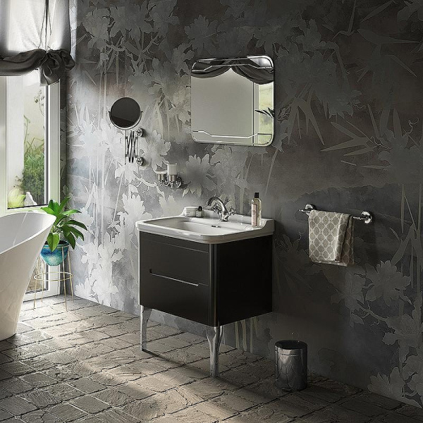 Тумба подвесная без раковины Kerasan Waldorf 925631 Nero matt