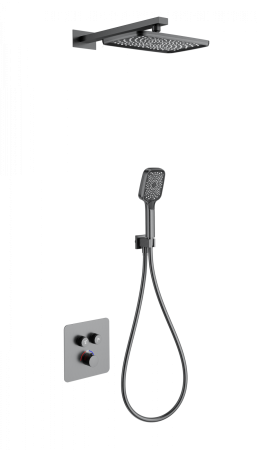 Душевая система с термостатом встраиваемая WONZON & WOGHAND, темный графит WW-B4003-BGG
