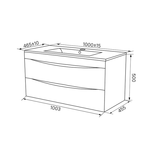 Тумба с раковиной IDDIS Cloud 100 подвесная белая (CLO10W1i95K)