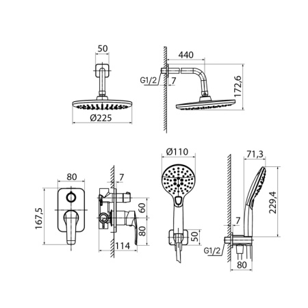 Душевой комплект Iddis Ray RAYSB02i67