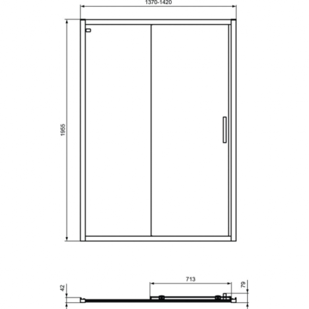 Сдвижная дверь в нишу 140 см Ideal Standard CONNECT 2 Sliding door, K9278V3