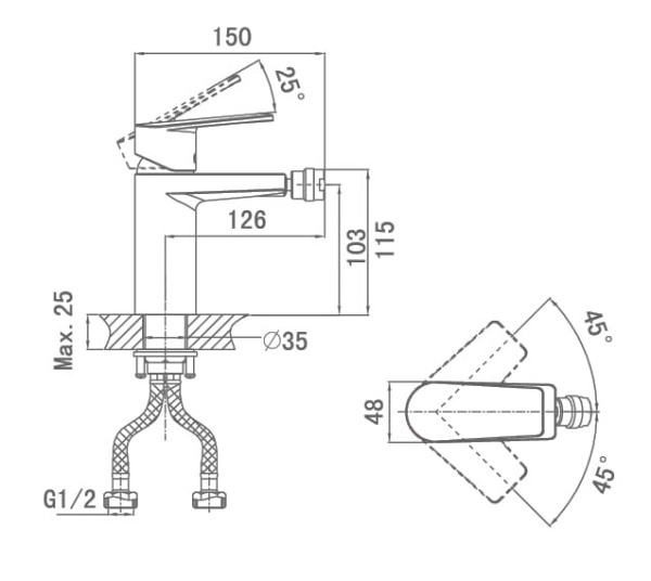 Смеситель для биде D&K DA1322201