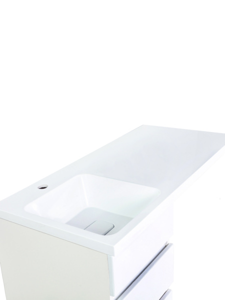 Тумба напольная с левой раковиной 100 см под стиральную машину Orange Sistema ST-40TUW+RAL белый