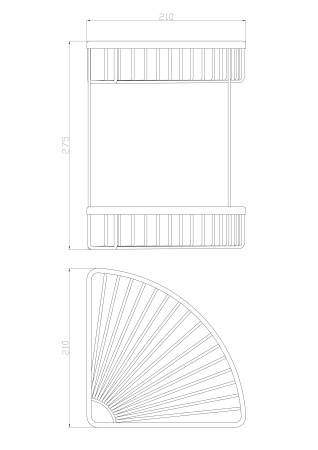 Полка для ванной 2-х ярусная WONZON & WOGHAND, хром WW-4128-CR