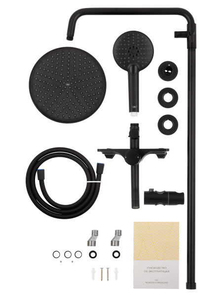 Душевая система WONZON & WOGHAND CLICK, черный матовый WW-N3S962-MB