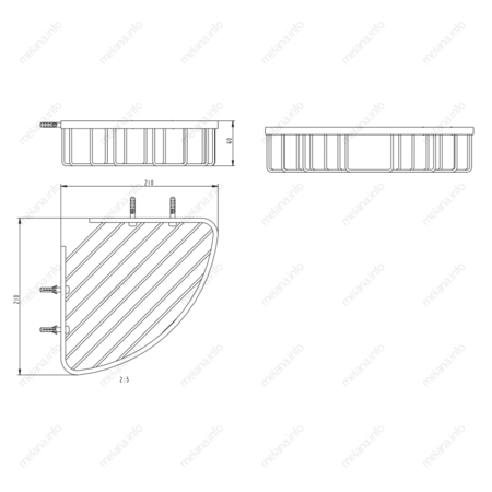 Полка металлическая одинарная Melana  MLN-SY8001