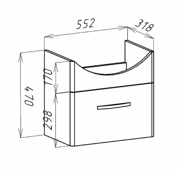 Тумба под раковину Bellezza Анкона 60 4639609090011