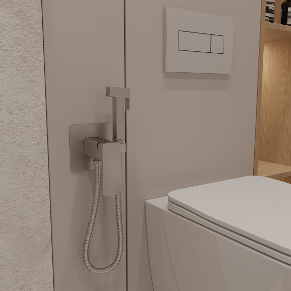 Гигиенический душ со смесителем Oliveeka OL-829003-BN, никель матовый