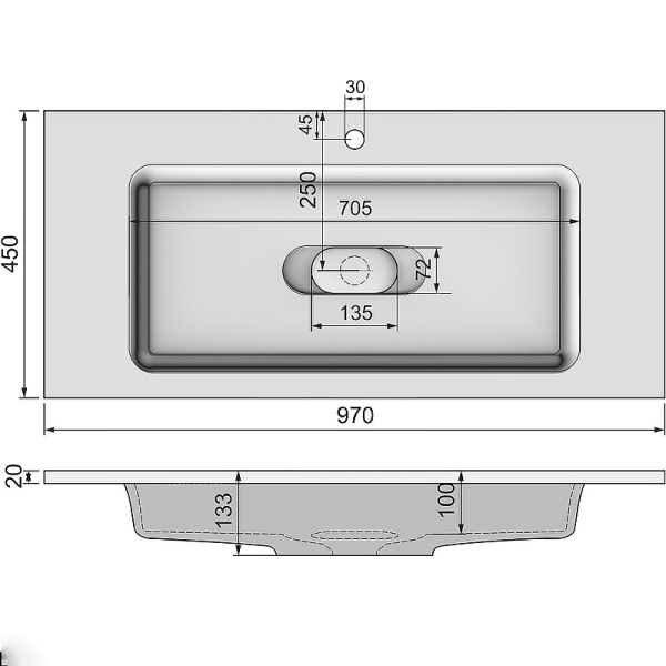 Раковина Jorno Modul 100 Mol.08.100/W