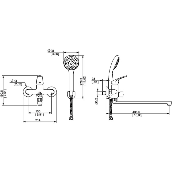 Смеситель для ванны ESKO PALERMO PE 31