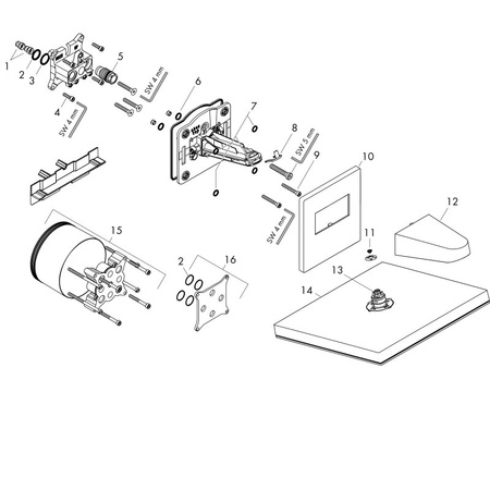 Верхний душ с кронштейном Hansgrohe Pulsify E 260 2jet EcoSmart 24351000 хром 
