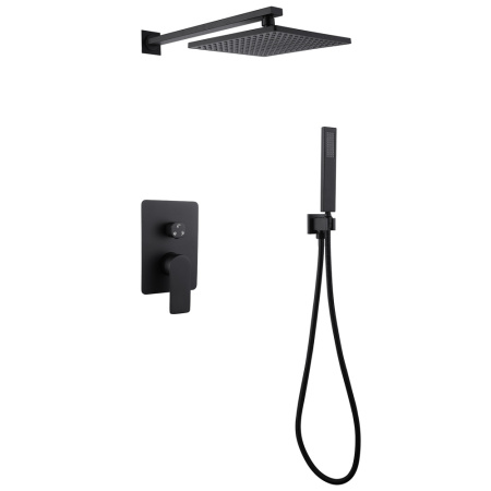 Душевой комплект ABBER Weiss Insel AF8018B скрытого монтажа без излива, черная матовая