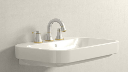Смеситель для раковины на 3 отверстия Grohe Grandera 20417 IG0 (20417IG0) хром/золото