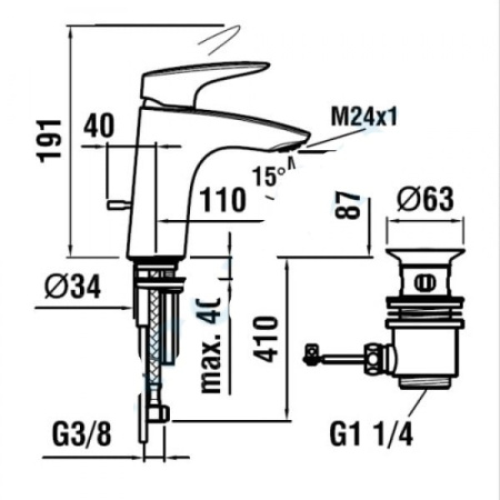 Смеситель для раковины Laufen Curveplus 3.1109.1.004.111.1