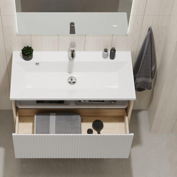 Тумба под раковину Jorno Tossony 90 Toss.01.90/P/SS-W/JR