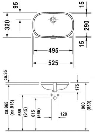 Раковина под столешницу DURAVIT D-CODE 0338490000