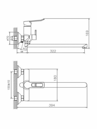 Смеситель для ванны Haiba HB22556