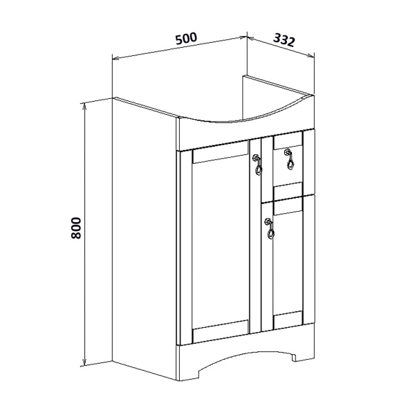 Тумба под раковину Runo  Мерида 55 (00-00000738)