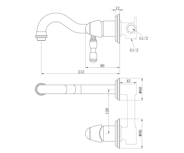 Смеситель для раковины Bronze de Luxe Tiffany 1920BR