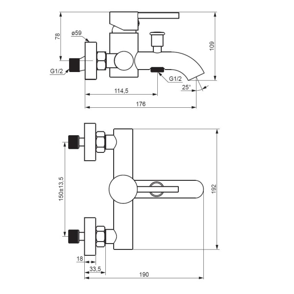Смеситель для ванны Damixa Scandinavian Pure 361000300