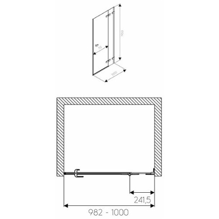 Двери распашные Kolo Next Reflex (правые) HDRF10222003R