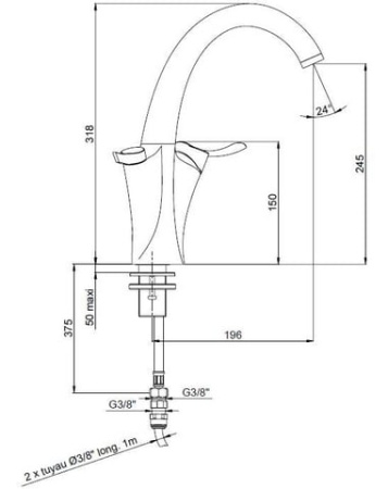 Смеситель для кухни Jacob Delafon Carafe E18865-CP (хром)