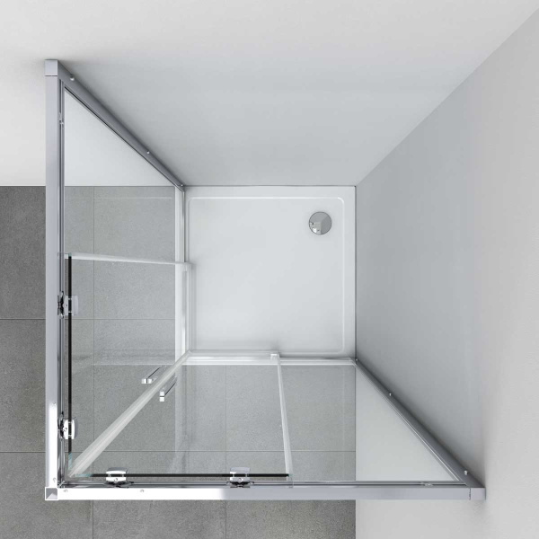 Душевой уголок Vincea  Soft VSS-3SO100CLB (100х100) черный, стекло прозрачное