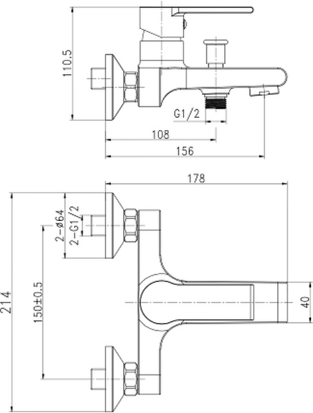 Смеситель для ванны Cersanit BRASKO 63021