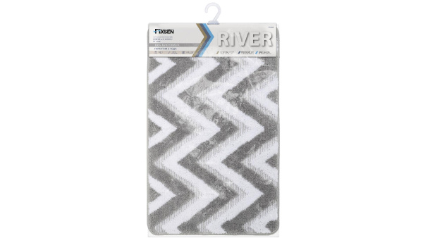 Коврик для ванной Fixsen River  серый 50х80 см.  FX-5004K