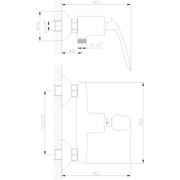 Смеситель для душа  RUSH Island IS6535-63 Смеситель для душа  RUSH Island IS6535-63