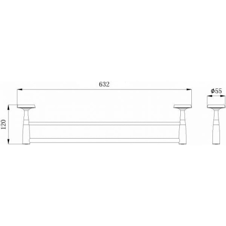 Полотенцедержатель двойной 60 см. RUSH Balearic BA39532