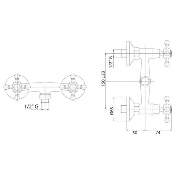 Смеситель для душа Cezares Golf GOLF-DS-03/24