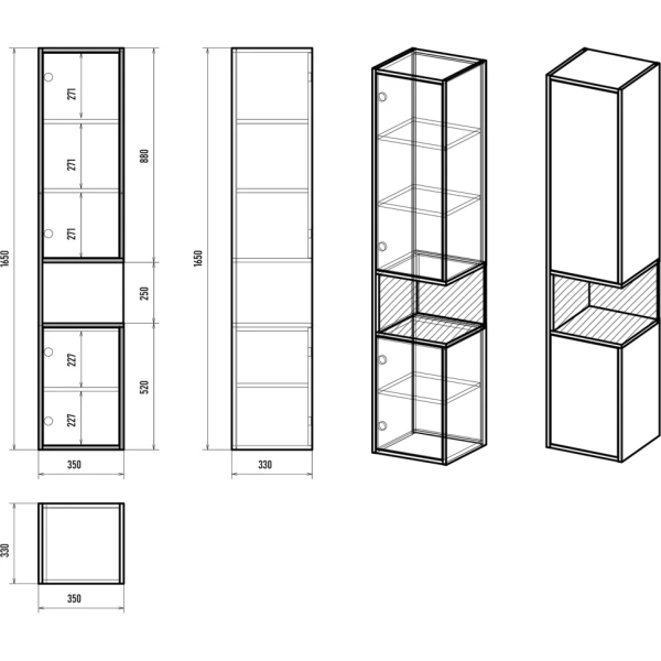 Пенал Brevita Bergen BER-05035-01-19-ПоЛ левый