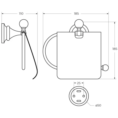 Держатель туалетной бумаги Cezares Olimp OLIMP-TRH-02-M