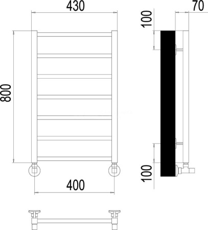 Водяной полотенцесушитель Terminus Контур П7 400x800 4670078529640