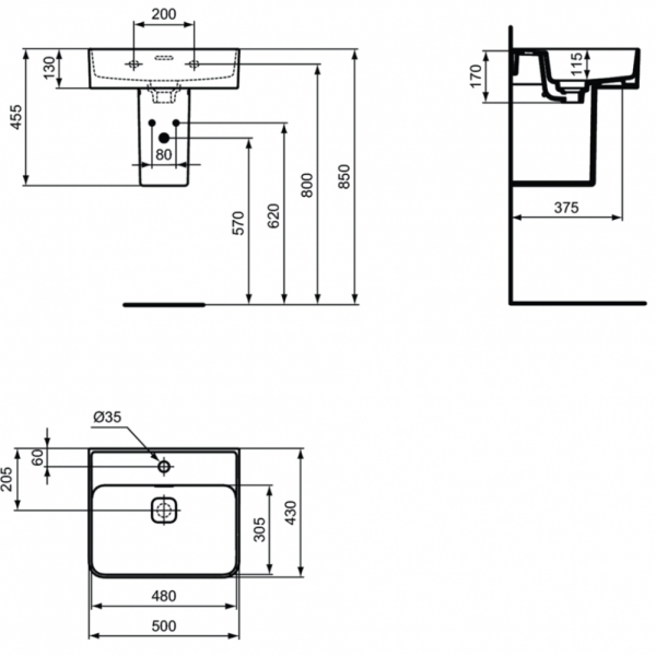 Раковина подвесная Ideal Standard Strada II 50 T292801