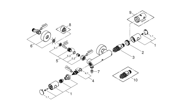 Термостат для душа GROHE Grohtherm 1000 Cosmopolitan M 34065 GL2 (34065GL2) холодный рассвет глянец