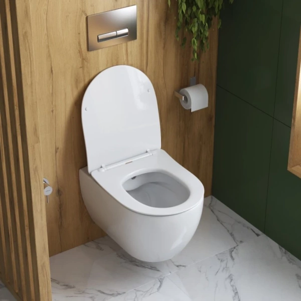 Унитаз подвесной безободковый с функцией бидк CEZARES Comfort CZR-191-TH/BS