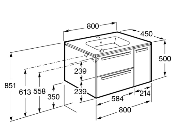 Тумба под раковину Roca Lago 80 белый глянец 857296806