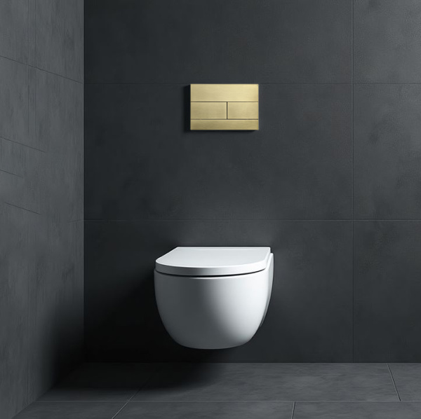 Кнопка смыва для инсталляции механическая WONZON & WOGHAND, брашированное золото WW-IB235-BG