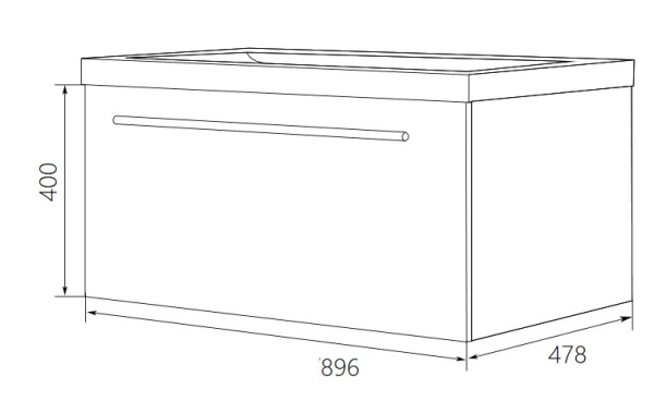 Тумба под раковину 1Marka  Соната 90П У51043