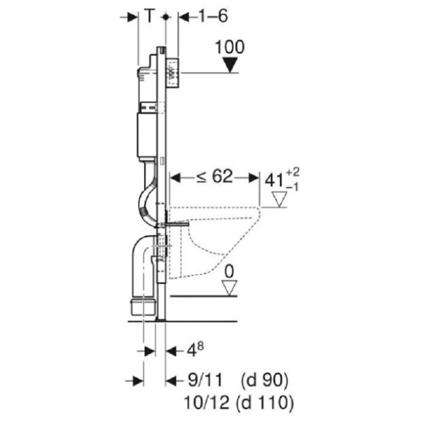 Инсталляция Geberit с безободковым унитазом Duravit D-Code l 458.134.DC.2