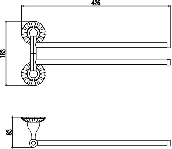 Держатель для полотенец Savol поворотный 2-ой S-08902C