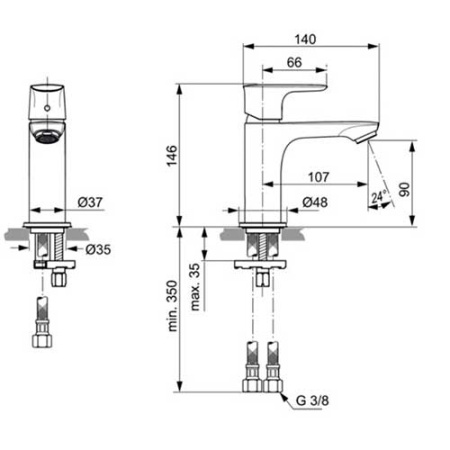 Смеситель для раковины Ideal Standard Connect Air A7010AA
