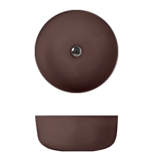 Раковина накладная (40х40) Kerasan Nolita 534475 бургундия матовый