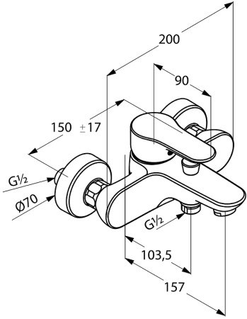 Смеситель для ванны Kludi Objekta 326530575
